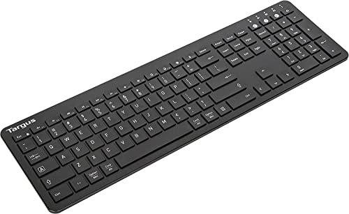 Fiinix Targus Multi-Device Bluetooth Full Size Keyboard | Permanent Anti-Microbial Body | Connect to: PC, Tablet, Laptop & Smartphone | iOS, Windows, Android & Linux Compatible | UK QWERTY Layout