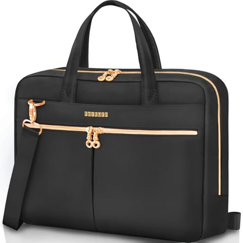 Ferkurn Laptop Bag Case 15 15.6 16 inch for Women Men Compatible with 15/16 MacBook Pro/Air M5/M4/M3/M2/M1, HP OmniBook Pavilion, ASUS VivoBook, Surface Laptop, XPS 15, Lenovo, Acer, Samsung, Black