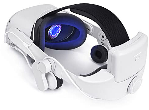 Headphone Head Strap with Battery for Meta Quest 2,Comfort Audio Elite Strap with 8000mAh Battery Pack for Extend Playtime and Enhanced Sound Effects