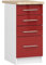 AKORD | Küchenschrank mit Arbeitsplatte - Oliwia S40 | Küchenunterschrank mit 4 Schubladen | Unterschrank Küche 40 cm Breit | ABS-Kante 18 mm | 46 x 40 x 85 cm | Weiß | Rot Glanz