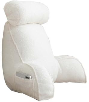 Respaldo de lectura esponjoso y cálido con almohada para el cuello para leer, ver la televisión, brazos suaves, cojín lumbar para la muñeca, almohada de reposo en cama, funda extraíble lavable