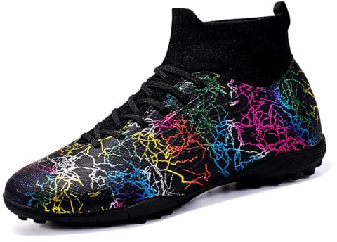 Boys Girls Astro Turf Football Boots Kids High Top Indoor Soccer Shoes Athletic Sneakers Football Trainers Shoes
