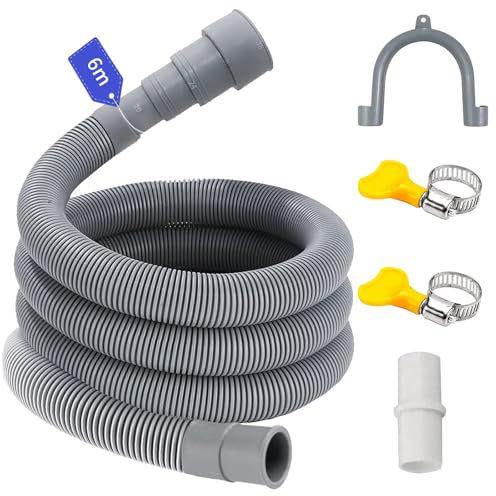 Ablaufschlauch Waschmaschine 1/1.5/2/2.5/3/4/5/6M, Passend für 4 Schnittstellengrößen, Waschmaschine Schlauch Abwasserschlauch Verlängerung Wasserleitung Sinken