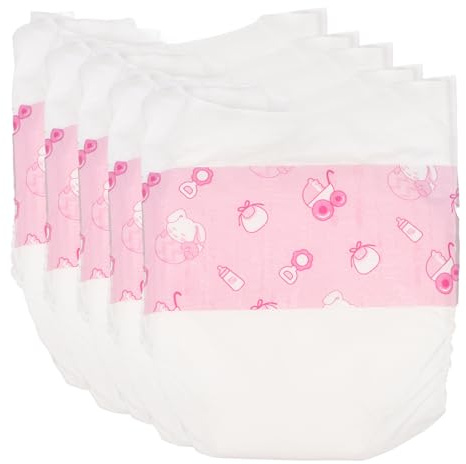 5Pcs Reusable Cloth Diaper Set for 12-15 Baby Dolls - Washable Nappies & Underwear Accessories for Reborn, Fashion & toddler Dolls, Pretend Play Toy