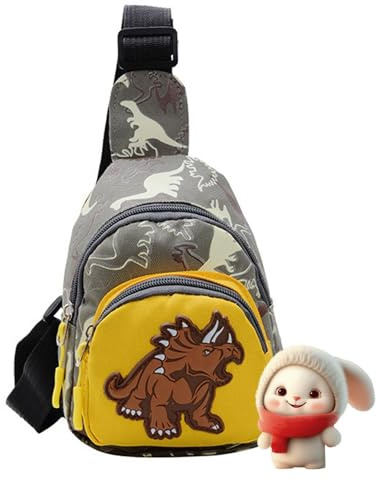 Bolso De Hombro Para Niños - Bolso Bandolera Con Diseño De Dinosaurio, Linda Mochila Mensajero Para Niños Y Niñas | Mochila Ligera Para Caminar, Mochila Divertida Y Práctica Para Niños Para Aventur