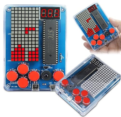bechoanigel Kit de Soudure pour Console de Jeu Électronique, DIY kit de Soudure, Utilisé pour Apprendre et Jouer, Kit Electronique a Monter de Jeux avec 4 Jeux, Console de Jeu Bricolage Kit