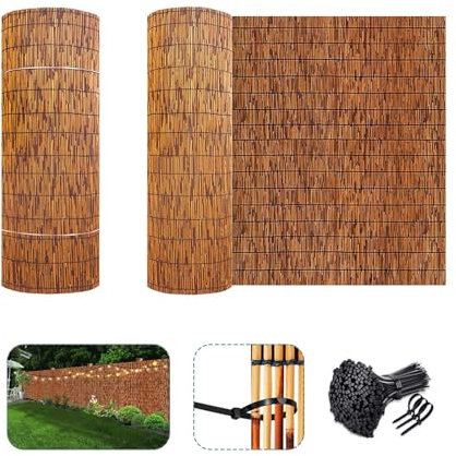 Arelle in Canna Di Bamboo Naturale Recinzione Giardino Esterno Bamboo 1x3 1.5x5 0.5x4 1.2x6 1.4x7 0.9x2m Aggiungono La Bellezza per Il Ponte, Il Cortile, La Piscina, Protezione UV Traspirante