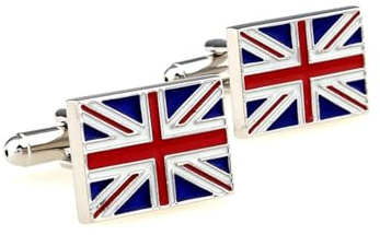 Ticome UK Union Jack Flag Cufflinks for Men, Mens Executive Cufflinks European Traveler Union Jack British Red White Blue Uk Flag Cuff Links