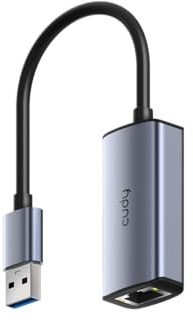 Cudy Adaptador USB-A a Ethernet de 2.5 Gbps, adaptador de red USB 3.0, adaptador de Internet LAN RJ45 de aluminio, sin controladores, compatible con Switch, MacBook, TV Box, XPS, Steam Dec, UE25A