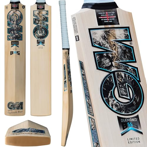 GM | Ben Stokes Diamond 404 English Willow Cricket Bat | DXM, ToeTek and NOW! | Size 3 Suitable for Players 137-144cm / 4' 6 - 4' 8 | Gunn & Moore