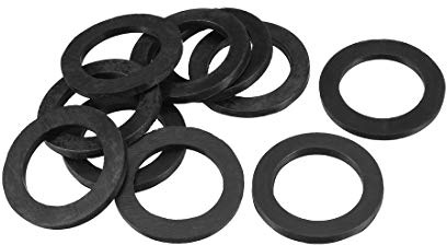 sourcing map 10 Stück Gummi Unterlegscheiben 35 mm Außendurchm. 24 mm Innendurchm. 3 mm Dicke für Wasserschlauch Wasserhahn