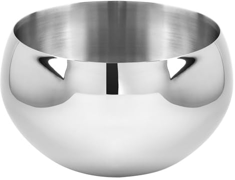 Fink Champagnerkühler doppelwandig Ø 30 cm Edelstahl in silberner Optik - runder Flaschenkühler für Champagner, Sekt & Wein - Zubehör für Tischkultur, Gartenfeiern, Wohnbereich & festliche Anlässe