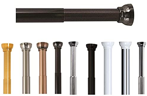 Spirella Teleskopstange Kreta | Duschvorhangstange ohne Bohren | Spannstange, durch Drehen verstellbar, sicherer Halt | als Duschstange, Kleiderstange | Schwarz glänzend 75-125 cm, Aluminium, Black