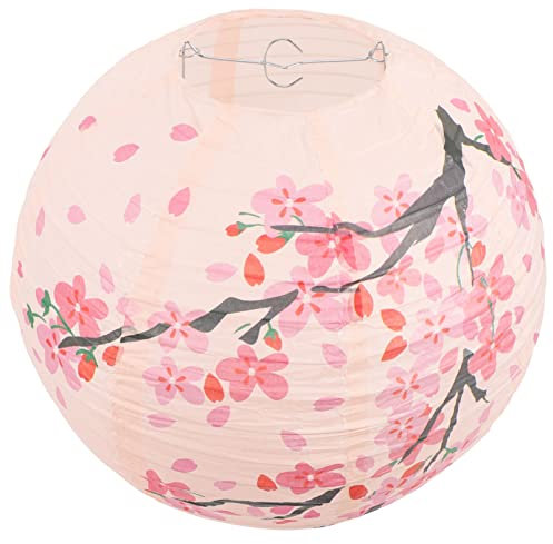 Happyyami Japanische Papierlaterne Kirschblumen Papierlaternen Chinesischer Orientalischer Stil Hängende Laterne Für Lichtschatten Restaurant Hochzeitsfeier Wohnkultur Geschenke 30 cm Rosa
