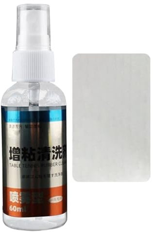 Bexdug 60ml Table Tennis Racket Care Kit, Cleaning Agent Anti-Static Bat Racket, Table Tennis Cleaning Sponge Paddle Cleaner Racket Care Soft, Removing Dust Dirt Grease Fingerprints