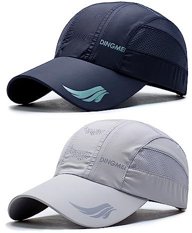 AYPOW Lot de 2 Baseball à Séchage Rapide Homme Femme, Casquette de Baseball Sport été Unisex avec Boucle réglable, Séchage Rapide Chapeau de Soleil Lègére Respirant