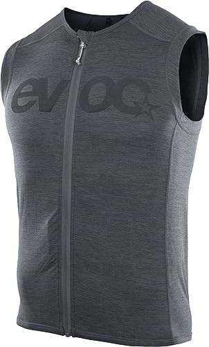 EVOC PROTECTOR VEST MEN, protector waistcoat (LITESHIELD FLEX back protector, S.LEISURE stretch material, AIRO FLEX hip belt, machine washable, size: S), Carbon grey