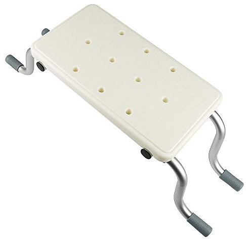 Siège de Baignoire - siège de Bain Suspendu réglable - Tabouret de Salle de Bain - dim. 73-83 * 22 * 18cm - alu. HDPE Blanc