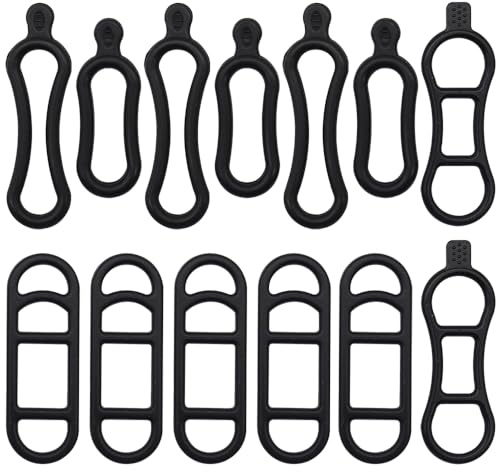 GOIYZTTR 13 Pezzi Cinturino in Silicone per Bicicletta Banda da Bicicletta in Gomma Anelli in Gomma Elastica Adatto per Montaggio di Torce Elettriche e Accessori per Biciclette