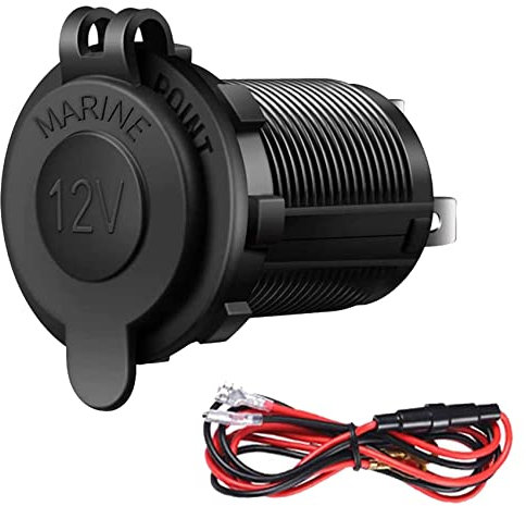 Jeenuuder Zigarettenanzünder-Stecker, wasserdicht, 12 V, für Boot, Motorrad, , Golf, ATV, RV