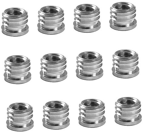 HYTROVE Adaptateur de Filetage Fer Chromé pour 1/4 Pouce Microphone à Résistant à Rouille 20 Pièces 3/8 Pouce en Conversion Rapide pour Pied de Micro