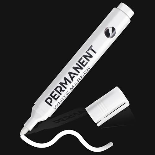 SEPVEL Lackstift Weiß, 2,0 mm Fadenbreite Acrylstifte weiß Wasserfest und Schnell Trocknender Permanent Marker Weiß für Steine, Felsmalerei, Keramik, Glas, Holz, Stoff, Metall, Leinwand, Reifenstift