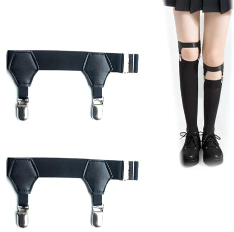 AONAYO 1 par de soportes para calcetines, ligueros para hombre, calcetines para hombre, calcetines para hombre, tirantes con pinzas de bloqueo no antideslizantes, ajustables para negocios, bodas