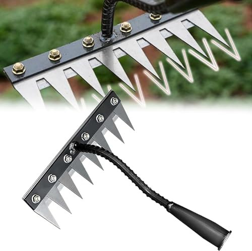 Rastrillo de acero al carbono de 5/6/7/8 dientes, herramienta de extracción de malas hierbas, herramienta de extracción de malas hierbas, herramienta de extracción de malas hierbas desmontable de alta