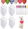 4 Pcs Color Blanco Bandanas de Perros,Pañuelos para Perros,Bufanda de Mascota Ajustable, Triangulares para Mascotas Bandana Collar, con lápiz acuarelable para Bricolaje Baberos para Gatos