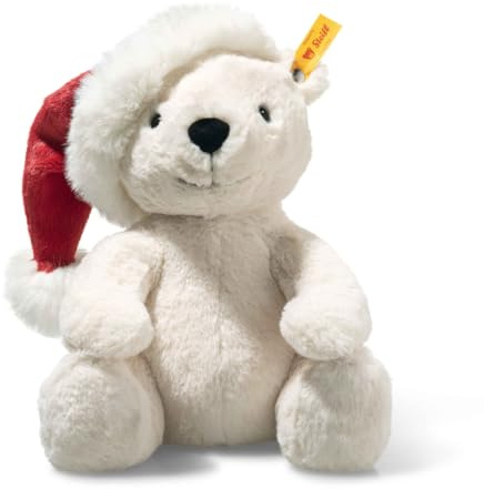Steiff Kuscheltier Cosy Christmas Rico Eisbär, Süßes Stofftier mit Kunststoffaugen, Kinder, Jungen & Mädchen, Friends, Plüschtier 25 cm, Weiß, 065231
