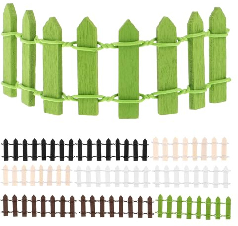 SHINEOFI Mini Recinzione in Legno Naturale 15 Pezzi Set di Recinzioni da Giardino in Miniatura per Diorama Fai da Te e Accessori per Case delle Bambole Decorazioni Micro Paesaggio per