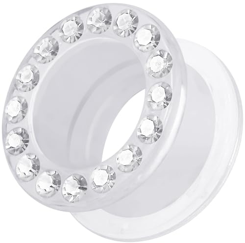 Monster Piercing Tunnel de Pierre en Cristal Clair Multi sur Acrylique UV Transparent Chair Calibre 8MM perçage des Oreilles