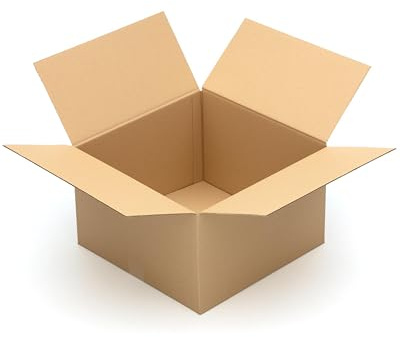KK Verpackungen cartons d'expédition 400 x 400 x 250 mm marron simple paroi (dimensions extérieures 405 x 405 x 260 mm) | 50 pièces, boîtes pliantes adaptées à l'expédition (KK30)