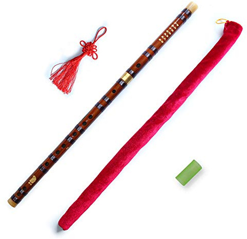 Vintage Style Bamboo Flute Chinese Musical Instrument Traditional Dizi (KEY D)