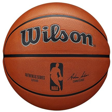 Wilson Basketball NBA Authentic Series, Outdoor, Tackskin Gummi, Größe: 6, Braun