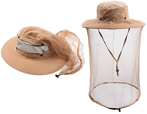 ZffXH Moustiquaire tête Chapeau de pêche Chapeau Abeille Apiculteur Voile Chapeau Mouche Insectes Voile Capuche