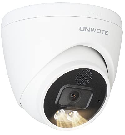 ONWOTE 2-vägs ljud 4K 8MP PoE IP-kamera, AI mänskligt fordonsdetektering aktivera ljus spotlight, 125° bred synfil, inomhus/utomhus, kommersiell trådbunden kamera för företag, tillägg till PoE