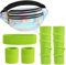 ONUPGO 80er Jahre Frauen Neon Beinwärmer Set Holographische Gürteltasche Stirnband Armbänder Set (Neon Green)
