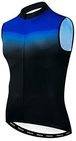 Fahrradweste für Herren, ärmellos, Fahrradtrikot, Blau, XL