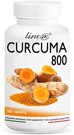 CURCUMA 800 Line@diet | 180 compresse ad alto dosaggio | 1000mg per dose giornaliera | integratore alimentare prodotto in Italia