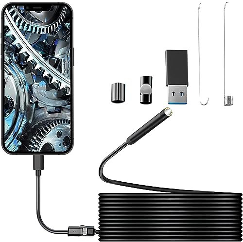 Mokeum Endoskopkamera mit Licht, USB-Endoskopkamera mit 6 LED-Lichtern, IP67 wasserdicht, flexibel, Schlangenkamera für Android-Handys, Tablet-Geräte (3.5m/5.5mm)