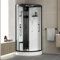 Cabina de ducha 1/4 de círculo 95x95x218 cm - Función HAMMAM, chorros hidromasajes, LED y Bluetooth