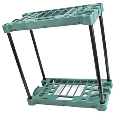 perfk Organizzatore per Attrezzi da Giardino Rastrelliera per Attrezzi da Giardino Verde, portaoggetti per Attrezzi da Giardino per Attrezzi a Manico Lungo,