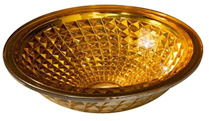 LUZZILE Lavabos de Salle de Bain Moderne Simple Navire Évier Hôtel Art Bureau Évier Salle De Bains Lavabo Rond Lavabo en Verre Trempé Lavabo de Salle de Bain à encastrer(Sink Only)