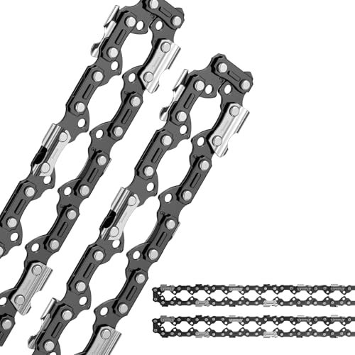 Aicoya Pack de 2 Cadenas de Motosierra 3/8LP para Espadas de 40 cm 57 Eslabones, 1.3mm Cadena de bajo retroceso 050