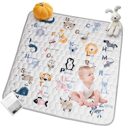 Zaxiva Krabbelmatte Baby, Faltbare Spielmatte 127x127cm, Rutschfest & Schadstofffrei, Krabbeldecke für Baby, Maschinenwaschbar, Weiche Kinder Spielmatte für Innen/Außen, Ideal für Babys Erste Schritte