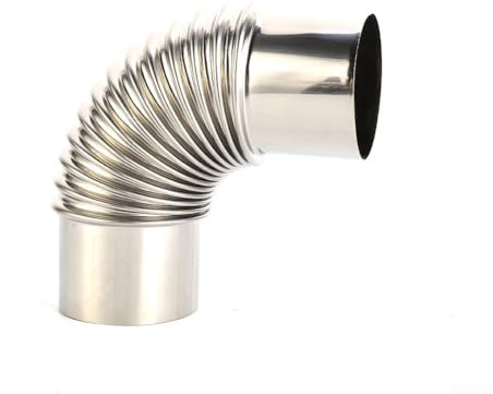 Tubo Curvo in Acciaio Inox - Diametro 60mm/70mm/80mm, Curvatura a 90 Gradi per Stufe a Legna e Camine, per Camine delle Stufe a Legna da Campeggio all'aperto (80mm)
