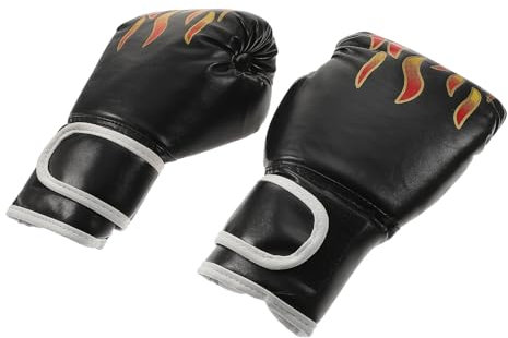 Yardwe Boxhandschuhe Für Junge Mädchen Pu-trainingshandschuhe Mit Flammenmuster Boxhandschuhe Für Karate Thai Sparring Und Kampfsportübungen Atmungsaktiv Und Abriebfest