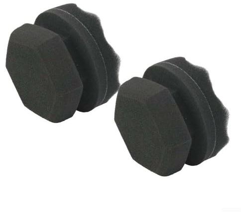 Juego de herramientas de espuma suave para neumáticos, incluye dos aplicadores de esponja, perfectos para encerar y detallar el coche, cada uno mide 8 cm