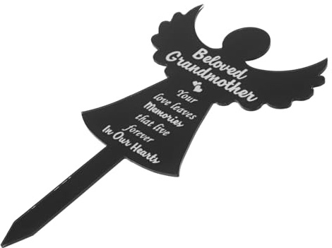 ibasenice Placa Conmemorativa De Ángel Decoración De Tumbas Acrílica para Cementerio Marcador De Tumba para Jardín para Decoración De Cementerio